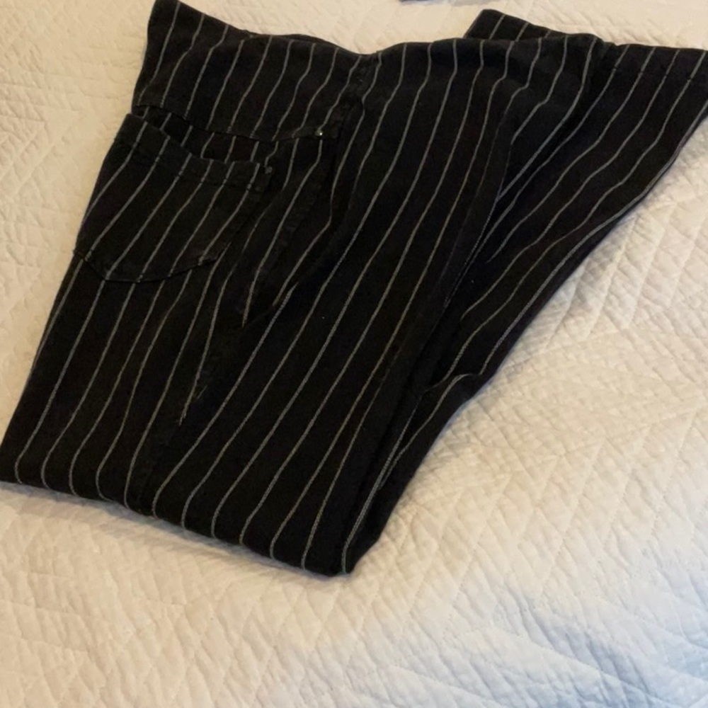 Lysse Black and White Dress Pants with Pinstripes